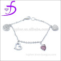 Hight quality cz diamond jewelry fashion sterling silver bracelet